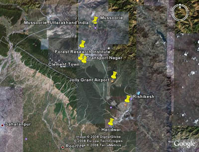 View of Dehra Dun India and surrounding area